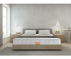 Marcapiuma - Colchón Bio viscoelástico Matrimonio 150x195 Alto 21 cm Rainbow Plus H3 Firme 5 Zonas Ergonómico Memory Antialérgico Funda Silver Antiácaros desenfundable 100% Fabricado en Italia