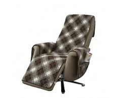 Erwin Müller Funda para sillón con reposabrazos y reposapiés Largo, Color Rosa, Piel, marrón, 50x200 cm