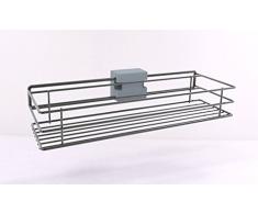 WIEMANN Loft Utensilios de guía para Armario, Plata, B/H/T 16 cm x 9 cm x 45 cm