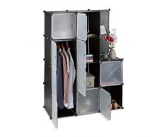 Relaxdays Estantería Modular con 10 Compartimentos, Negro, 146 x 110 x 46 cm