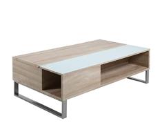 Marca Amazon - Movian Inn - Mesa de centro, 60 x 110 x 35 cm (L x W x H), efecto roble