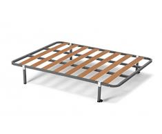 HOGAR24 ES | Somier Basic con Patas de 32 cm | Láminas Madera de Chopo | Estructura de Tubo de Acero 30x30 cm | Medida: 135x200 cm