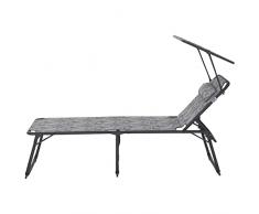 Siena Garden Tumbona de Camping, Aluminio, Gris, L: 200 cm x B: 69 cm x H: 43 cm