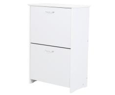 Premier Housewares - Mueble Zapatero (2 cajones, Tablero DM, 82 x 56 x 30,5 cm), Color Blanco