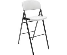 SARO Grenada Silla de Bar, Metal, Color Blanco, 68 x 47,5 x 109 cm