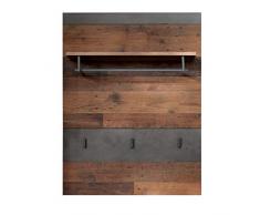trendteam smart living 187944223 Armario Panel para Ropas con Barra de Ropas y Boton de Guardaropa, Kito, Blanco, 80 x 106 x 101 cm