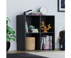 Vida Designs Durham Cube - Estantería organizadora de Almacenamiento para Sala de Estar, estantería de Oficina en casa (4 Cubos, Negro)
