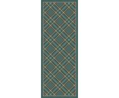 Alfombra Wales Verde 02 (52x140x0,2 cm), PVC Poliester, Antideslizante, Lavable, Resistente al Calor, con Posibilidad de manteles Individuales y Caminos de Mesa