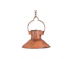 V-L7600-A INTERNATIONAL ART TRADING Biscottini Colgante Industrial rústica no electrificada | Lámpara Vintage de Hierro Acabado Antiguo, 23x23x14