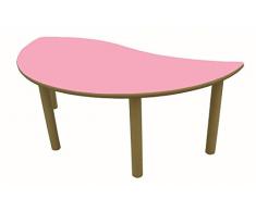 Mobeduc Mesa Infantil semirredonda Onda, Rosa, 120 x 60 cm, Talla 3