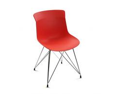 Versa 18401009 Taburete Rojo Split Silla de Cocina, Metal y Polipropileno, 79 x 54 x 48 cm