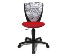 Topstar 70560JF12 Swap S´Cool, Silla de Escritorio Infantil y Juvenil con un Respaldo para Colorear, Motivo Búho/Asiento Rojo - para Varones