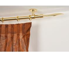 InCasa Barra para Cortina, 20 mm. de diámetro, 260 cm. de Longitud, en latón Brillante – Completo
