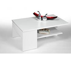 Alfa-Tische Billy Mesa de Centro Blanca Decorativa, Forma Extravagante, cajón, Madera de ingeniería, Mittelgroß