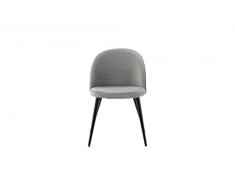 Venture Home Silla de Comedor de Terciopelo Claro, Negro, Gris