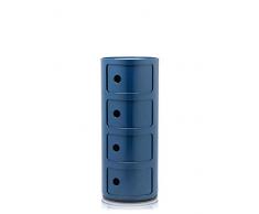 Kartell 0498515 Cajonera Modular, Plástico ABS, Azul, 32 x 32 x 77 cm