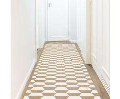 VINILIKO, Alfombra de vinilo, Marrón y Blanco, 66x250x0.25 cm cm