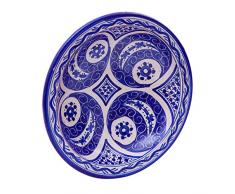 Biscottini, 5 cm cerámica de artesanía marroquí | Decoraciones de Cocina | Platos Decorativos Pintados a Mano, 32,5x32,5x9,5