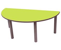 Mobeduc Mesa Infantil semiredonda 120 cm (Talla 0), Haya, Haya y Verde Manzana