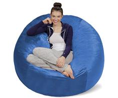 Sofa Sack XXL - El Nuevo puf de Confort con Relleno de Espuma de Memoria, Relajarse en el salón o en el Dormitorio, Terciopelo Suave y Aterciopelado en Azul Real, 150 Centimeters