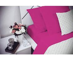 Elegant Cl El Fuxia 2Pst Juego de Ropa de Cama (Hoja Plana 250x300, Plancha instalada 170x200cm+2 Fundas 52x82cm), Fuchsia, Microfibra, Fucsia, Doble