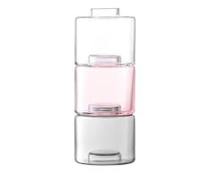 LSA International Pila jarrón Trio h41.5 cm, Claro/Pétalos Rosa/Gris x 3