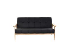 SHIITO - Sofá con Estructura Interna de Metal y Patas en Madera MB-162629 tapizado en Color Negro