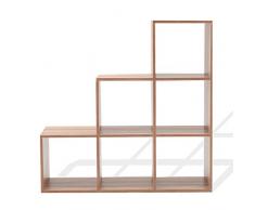 Rebecca Mobili Estante de Suelo marrón, librería Escalera marrón, 6 compartimientos, Madera, para organizar hogar y Oficina- Medidas: 97,5 x 97,5 x 29 cm (AxANxF) - Art. RE6043