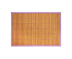 Monbeautapis 348102 Bali Alfombra bambú, 48 x 33 cm, bambú, Morado, 48x33x5 cm