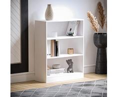 Vida Designs - Estantería Baja Cambridge de Madera de Roble Negra con 3 estantes, para Oficina o Sala de Estar