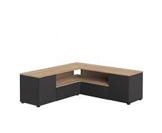Temahome Mueble de TV Angular, marrón/Negro, 130x40x46 cm (LxPxH)