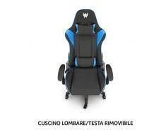 Acer Predator Silla Gaming Rift Lite - Silla Gamer Ergonómica, Con Ruedas, Reposabrazos Ajustable, Cojin Lumbar, Tejido Transpirable, Para la Oficina y Hogar, Color Negro y Azul
