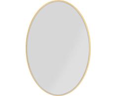 Kare Design Espejo Jetset, ovalado, oro, 94x64cm, dorado, sala de estar, vidrio