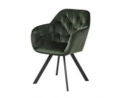 Selsey Silla, Metal, Verde Oscuro, 57,5 x 61,5 x 81,5