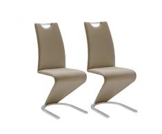 Robas Lund Silla cantiléver, Amado, Conjunto de 2, Cappuccino, 62 x 45 x 102 cm, AMA10CX2