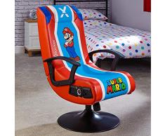 X-Rocker RD-RS291018 Silla gamig, Cuero sintético, Rojo, Mediano