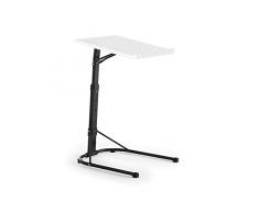 KITHOME Mesa auxiliar plegable para portátil, altura e inclinación ajustables en tres posiciones, totalmente plegable, color blanco, tamaño: 43 x 43 x 63/68/73 cm