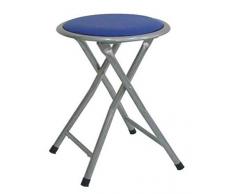 Lemon azul Taburete plegable metal asiento skai,para cocina, baño, balcón, habitación juvenil. 1 unidad