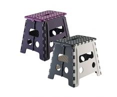 axentia Asiento Mini Taburete Plegable, Gris/Morado, 37.5 x 32 x 30cm