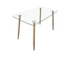 Stockholm mesa L120 x L70 x H75 cm vidrio templado transparente