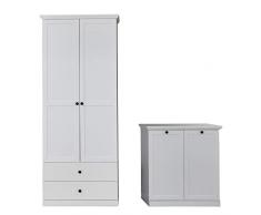 trendteam smart living – Perchero de 2 piezas, conjunto combinado de fregadero, 177 x 196 x 41 cm, color blanco, decoración, con mucho espacio