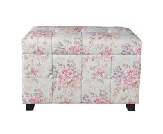 Clayre & Eef 50261 - Taburete (61 x 37 x 43 cm), diseño de Flores, Color Rosa, Morado y Verde