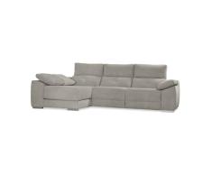 SHIITO - Sofá de 3 Plazas y Chaise Longue Izquierda - Función Relax - 106 x 302 x 100 cm - Modelo Máximo - Confort - con Reclinación Eléctrica - Crudo