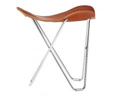 Cuero Design Flying Goose Pampa - Taburete de Piel sintética (48 cm), Color Cromado