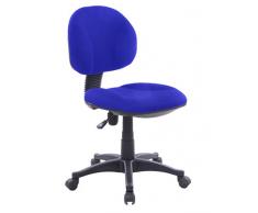 Lisa Azul Silla giratoria tapizada para estudio despacho o escritorio juvenil con ruedas, ideal para teletrabajo.Silla de oficina giratoria con gas y asiento tapizado