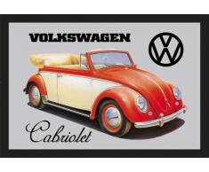 Empire 552105 - Espejo con decoración y Marco imitación Madera (30 x 20 cm), diseño de Volkswagen Cabriolet