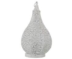 DRW Lampara de Sobremesa de Metal en Blanco Antiguo 21x37cm
