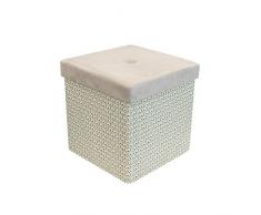 THE HOME DECO FACTORY baúl reposapiés Plegable Art Deco, MDF + poliéster, 37,5 x 37,5 x 38 cm