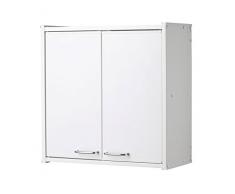 Negrari Armario de Pared de PVC F760PAM en Resina PVC, suministrado en Kit de Montaje, Interior/Exterior, 59 x 21 x 59 cm, Blanco