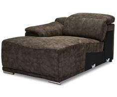 Ibbe Design Sofá Modul Chaise Longue Izquierda Marrón 1 Plaza Alexa Tapizado en Tela Sillas Sillón de Salón Sala de Estar